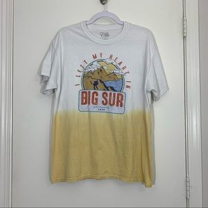 COLD CRUSH dip dye graphic design short sleeve tshirt LARGE